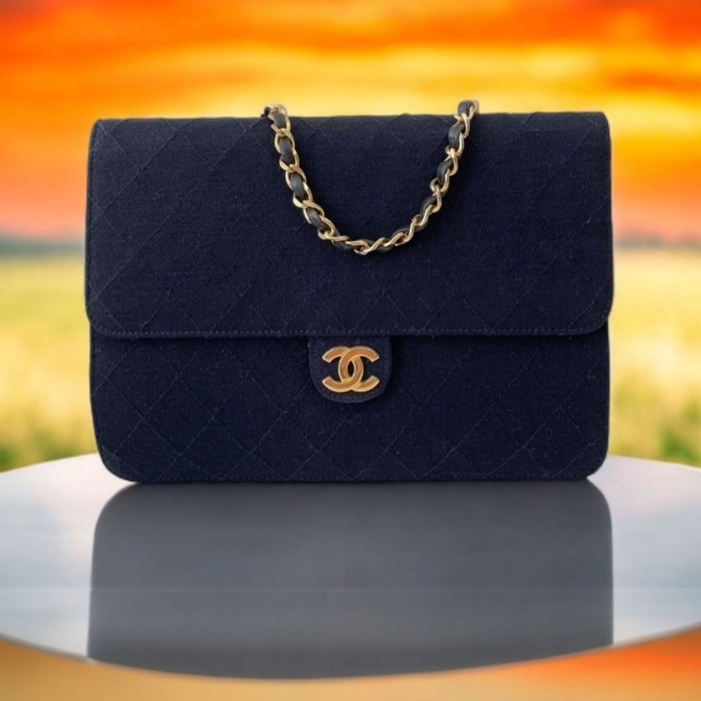 SOLD Chanel Black Quilted Chain Bag w/free COA